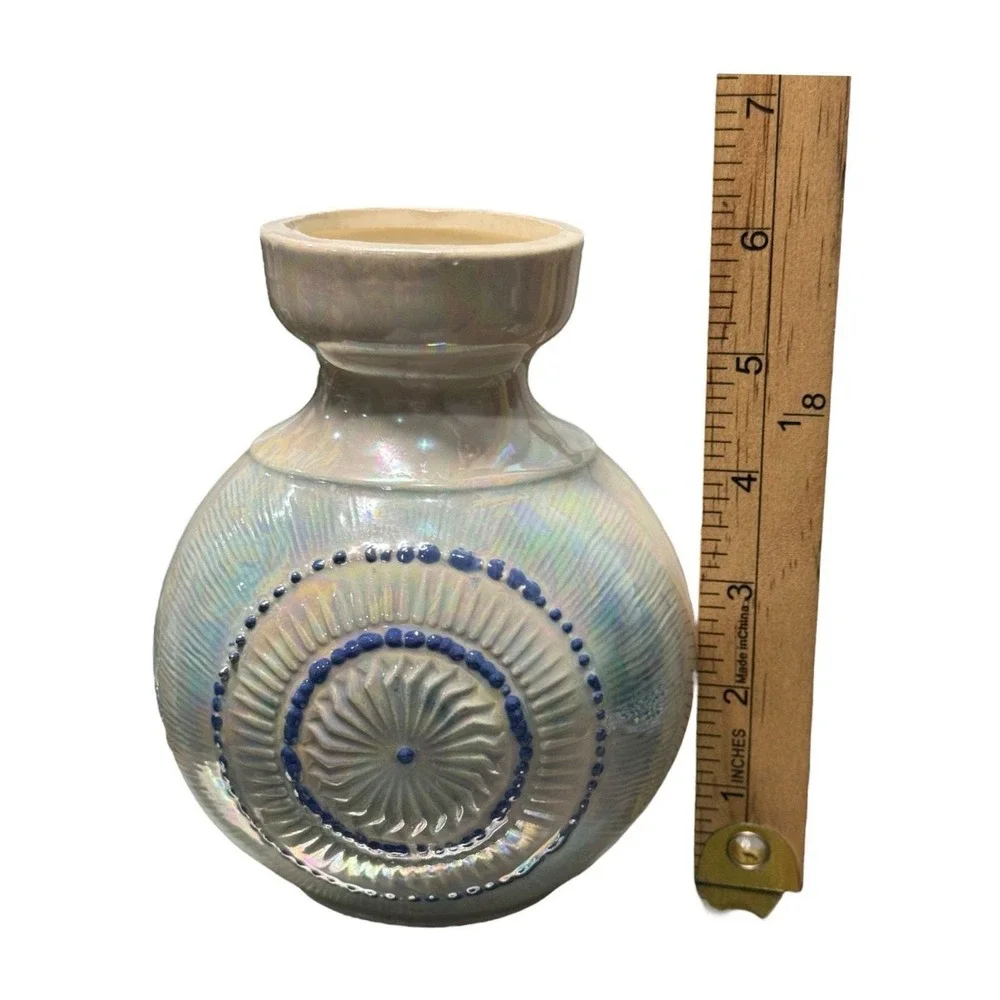Vintage Iridescent‎ Studio Pottery Vase Handcrafted Art Ceramic 6